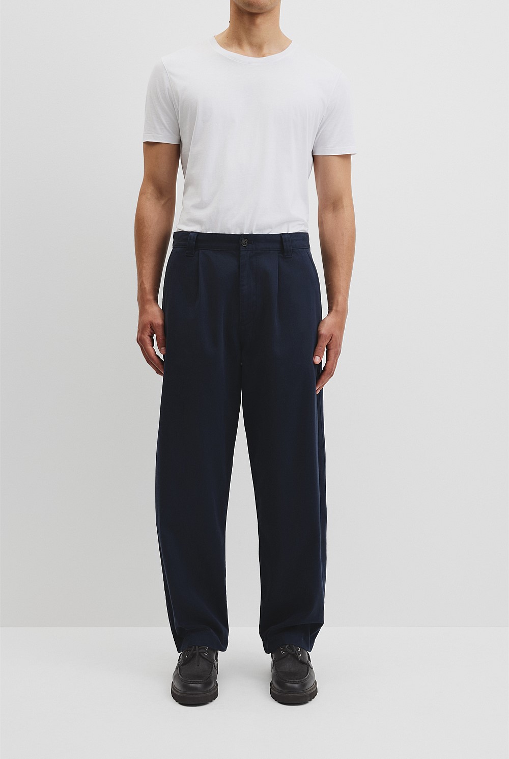 Pleated Wide Leg Chino