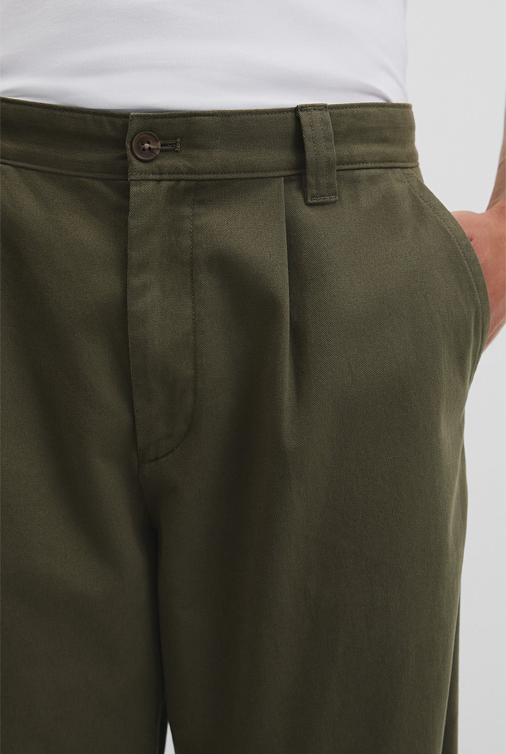 Pleated Wide Leg Chino