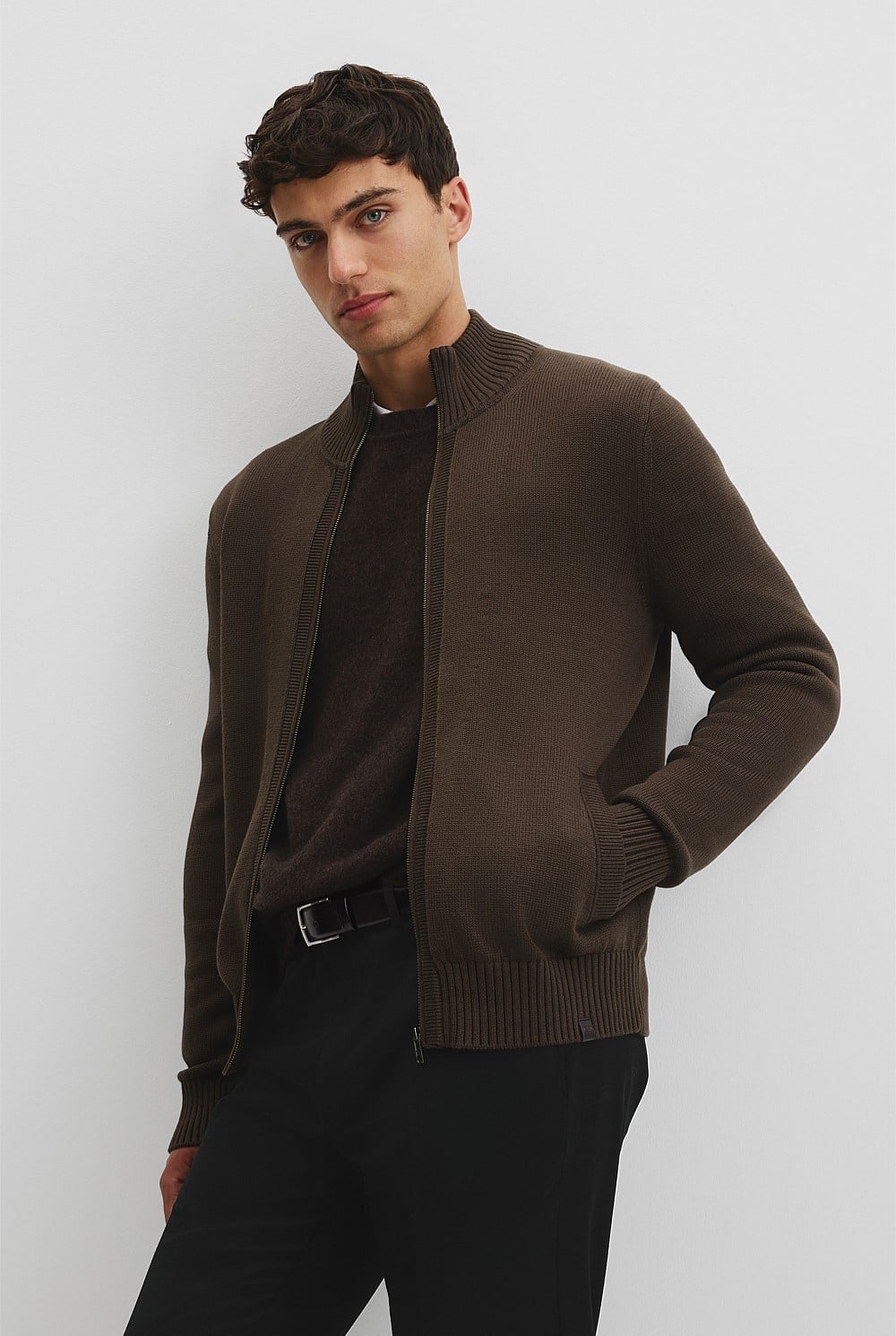 Australian Cotton Zip Through Knit Jacket