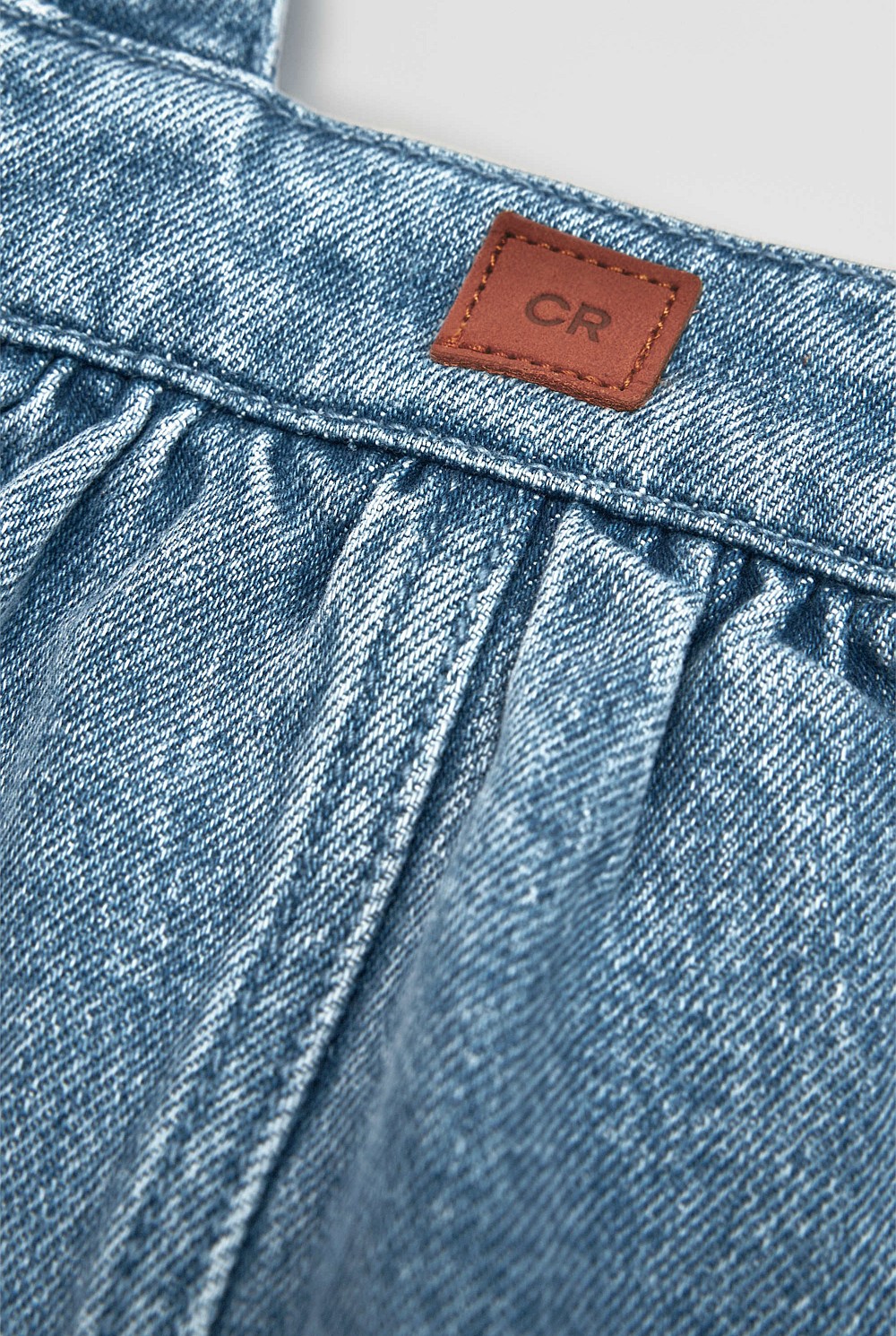 Scallop Denim  Pinafore