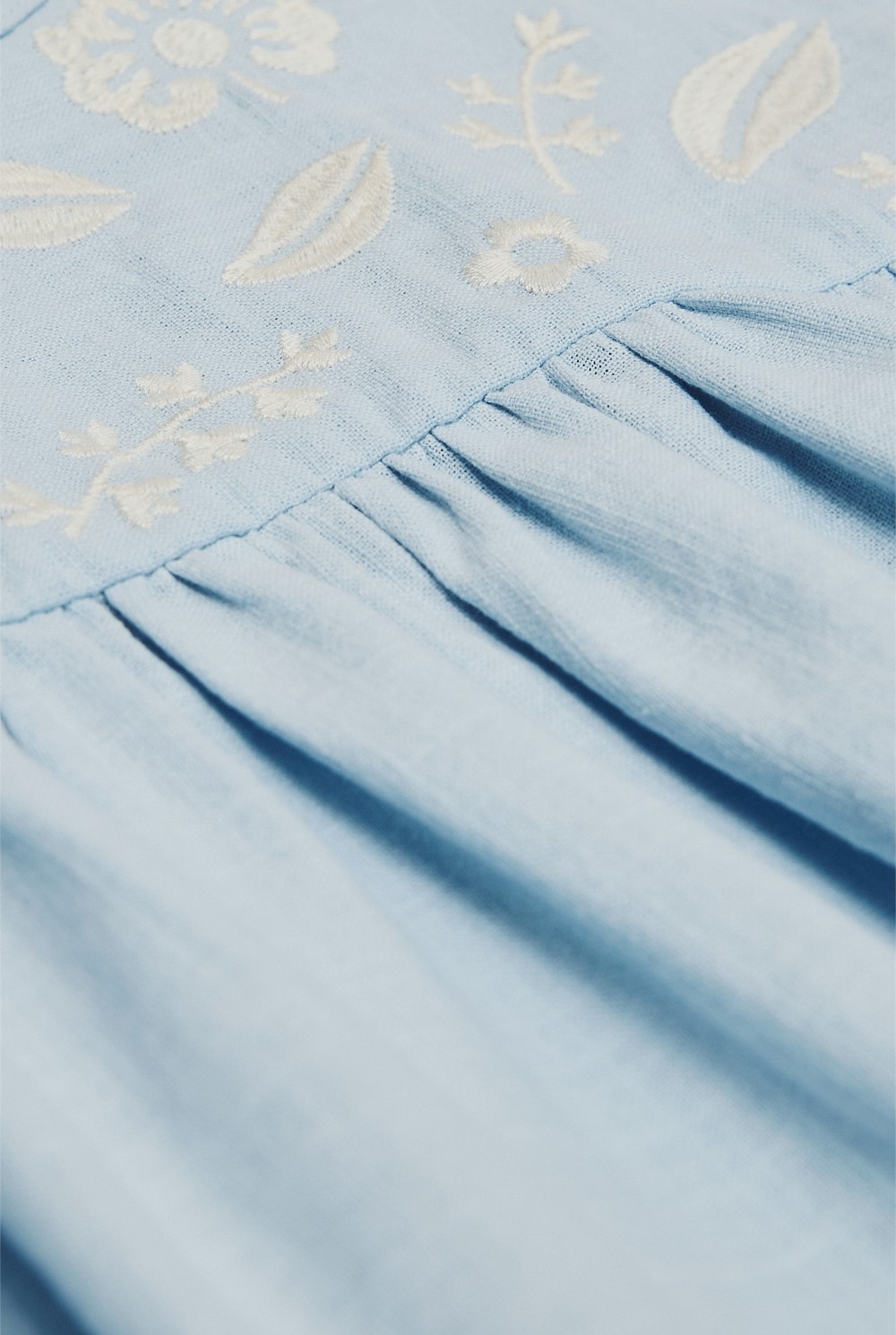 Long Sleeve Embroidered Smock Dress