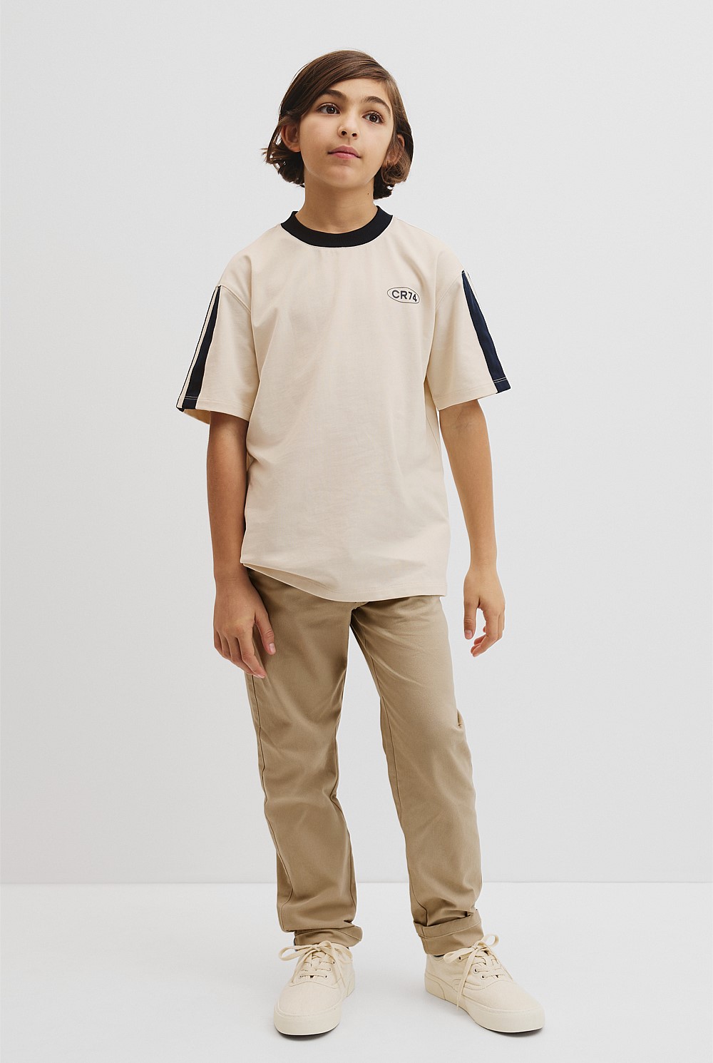 Relaxed Stripe Detail T-Shirt