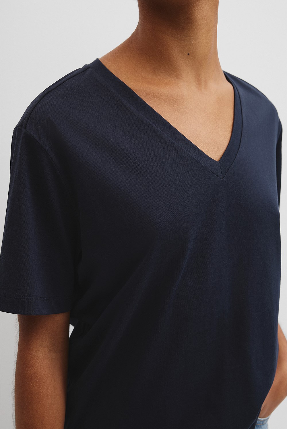 Australian Cotton V-Neck Neck T-Shirt