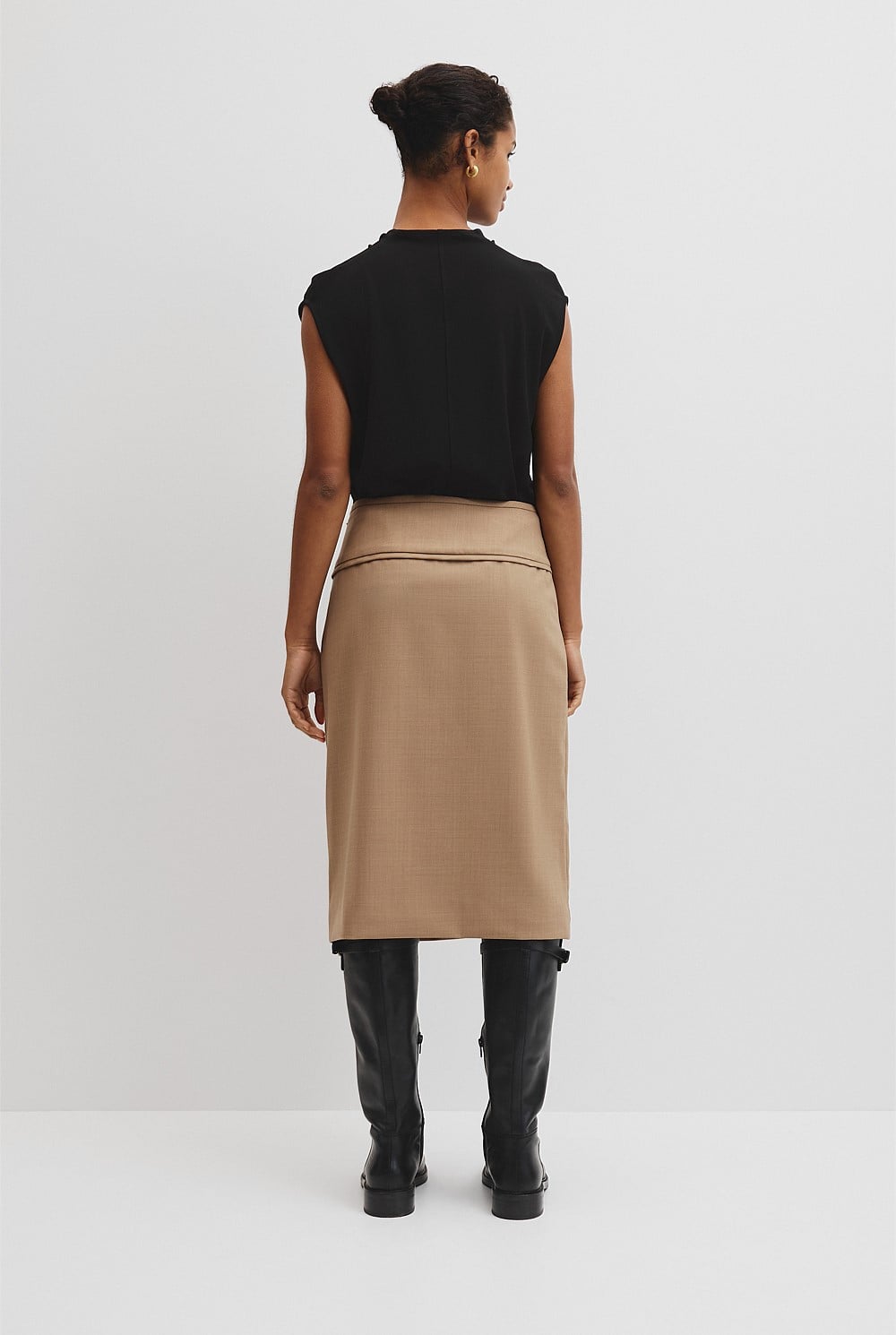 Wool Blend Wrap Skirt