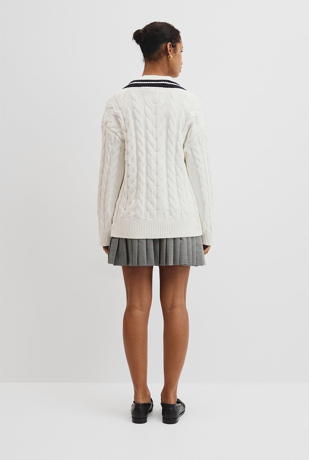 V-Neck Cable Knit