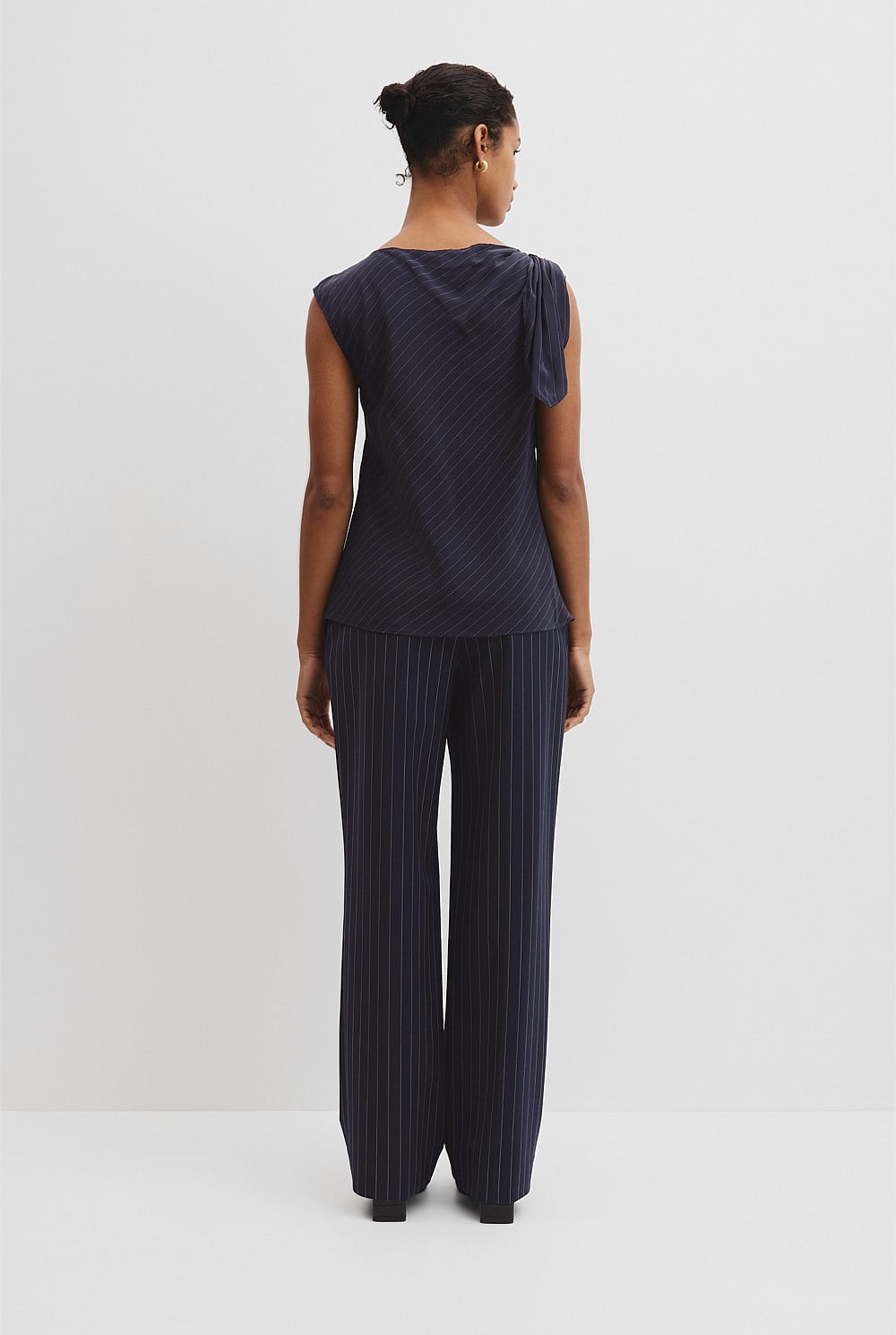 Silk Tie Shoulder Top