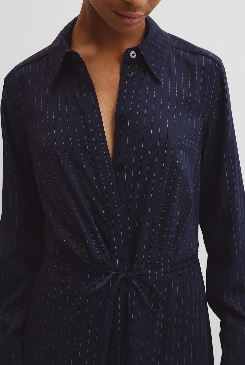 Pinstripe Shirt Dress