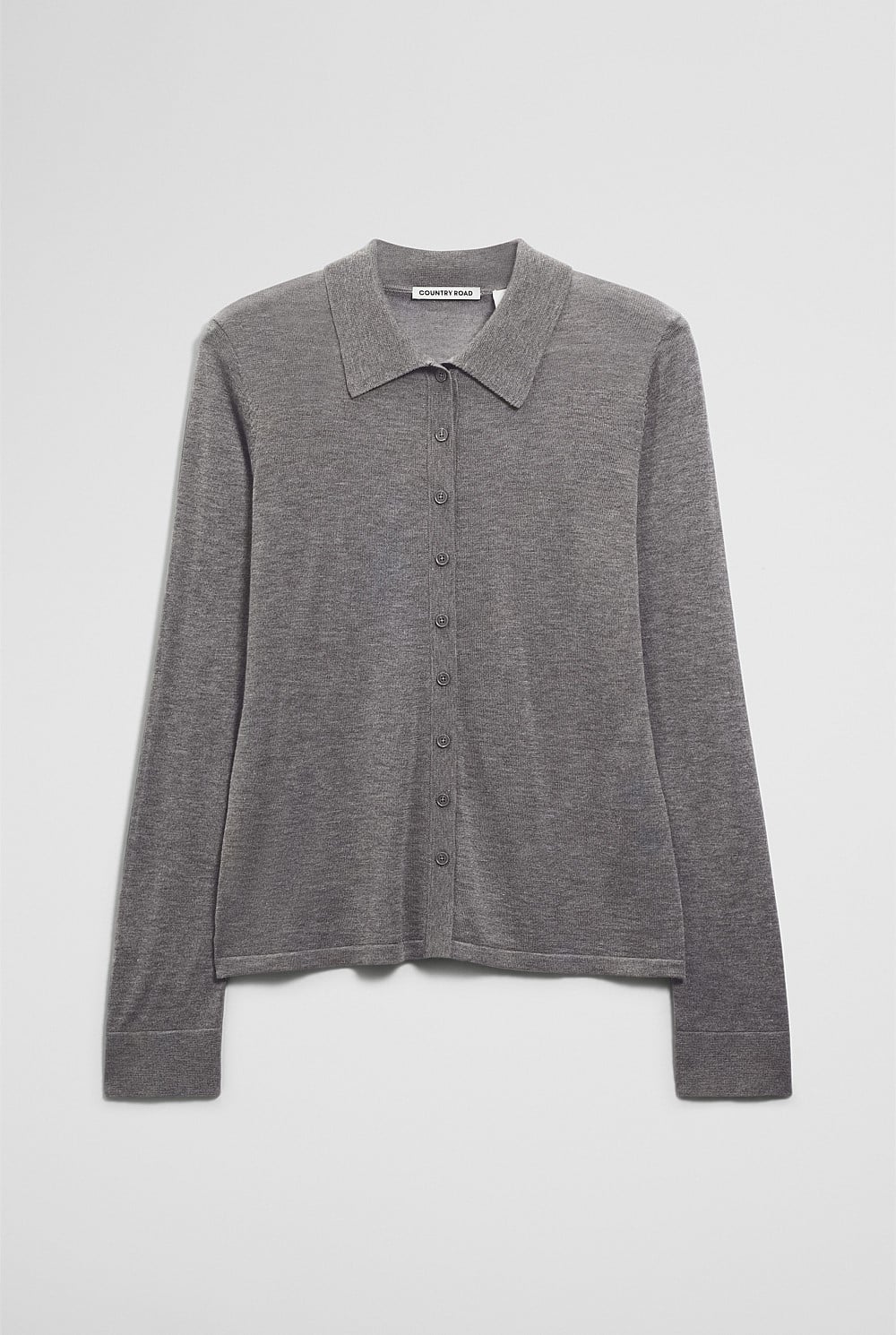 Merino Long Sleeve Knit Shirt