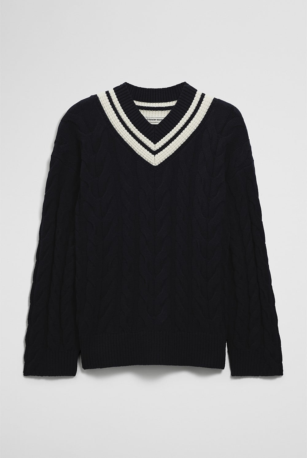 V-Neck Cable Knit