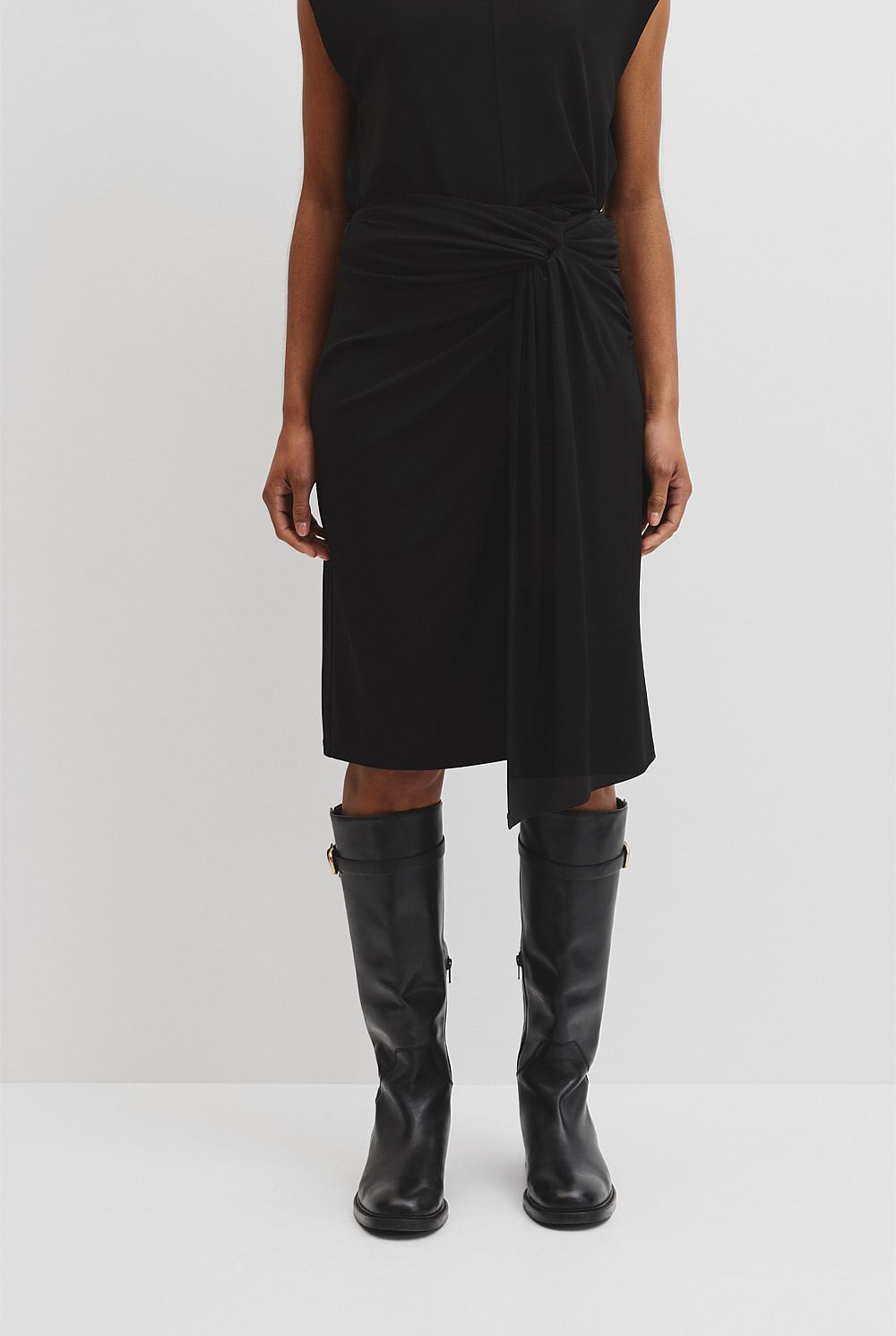 Twist Crepe Skirt