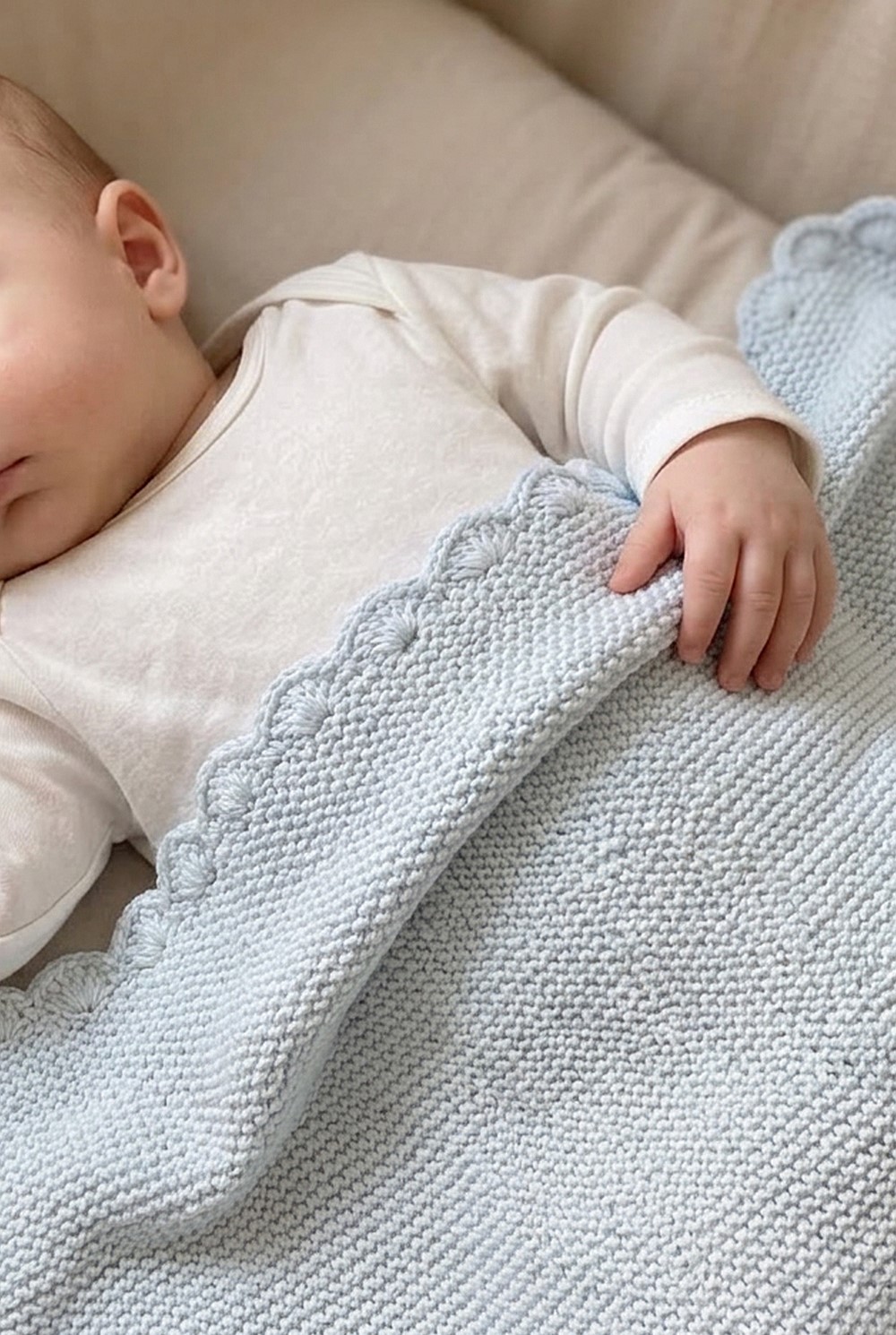 Mini Moss Stitch Baby Blanket