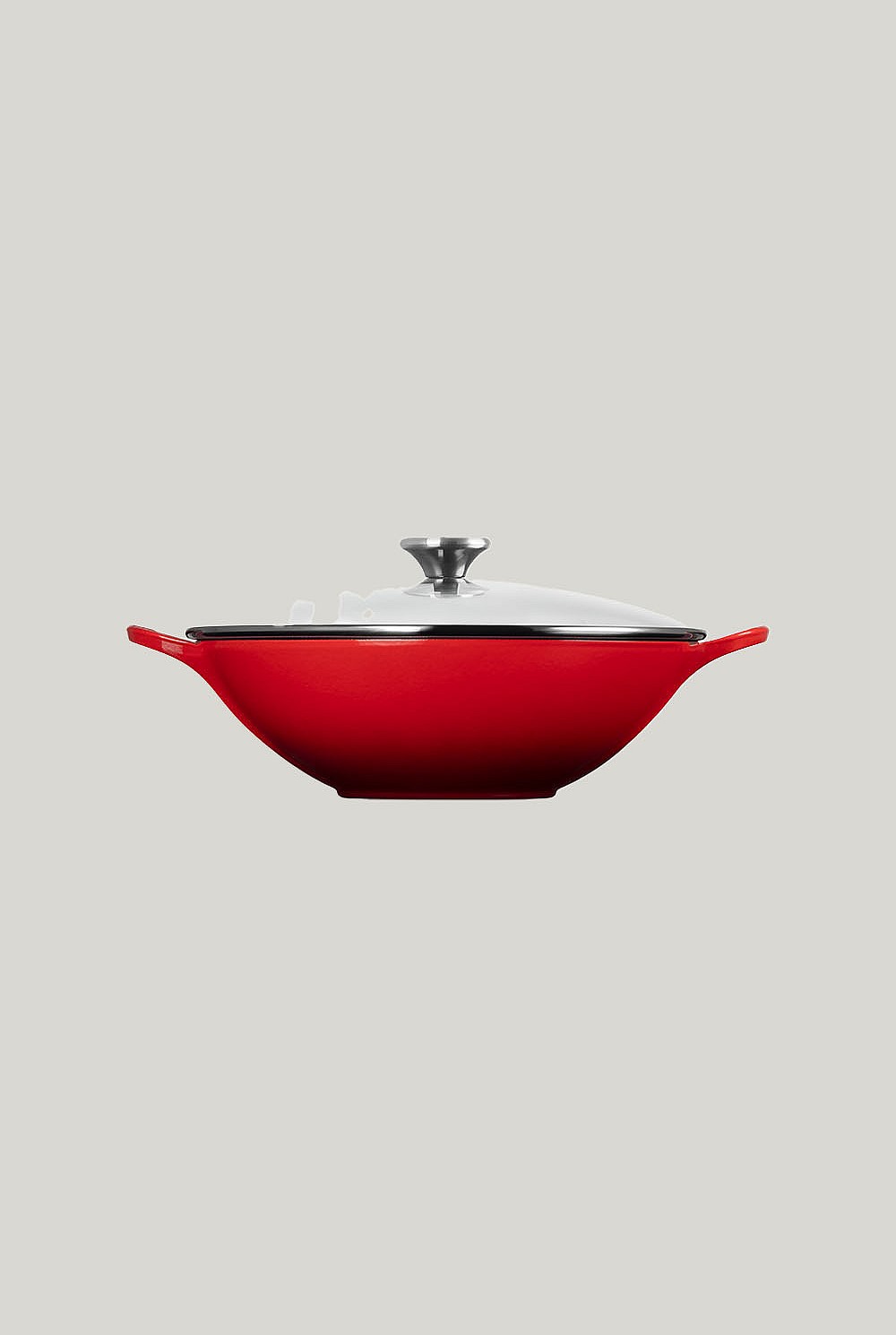 Cast Iron Wok With Glass Lid 32cm