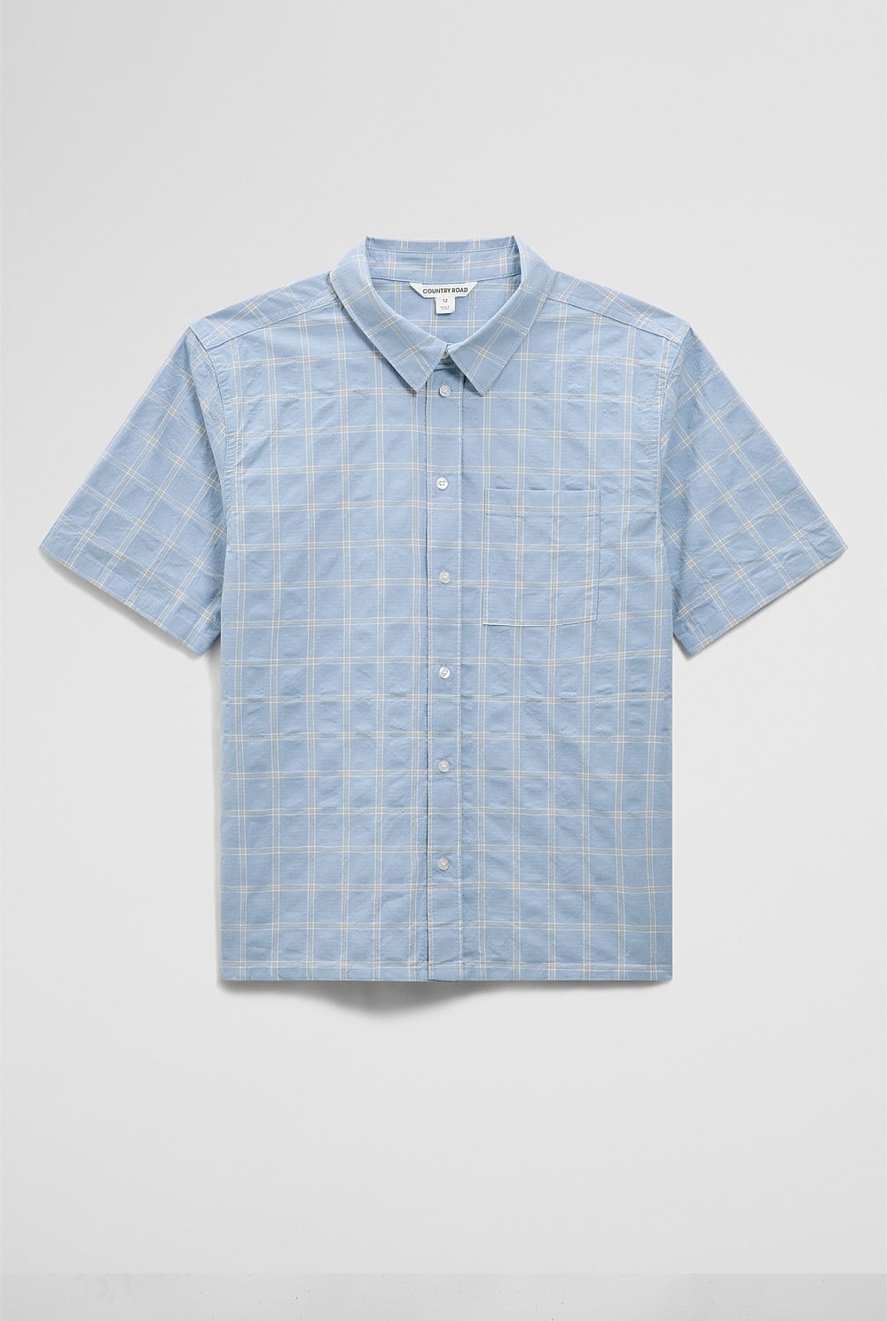 Teen Contrast Check Short Sleeve Shirt