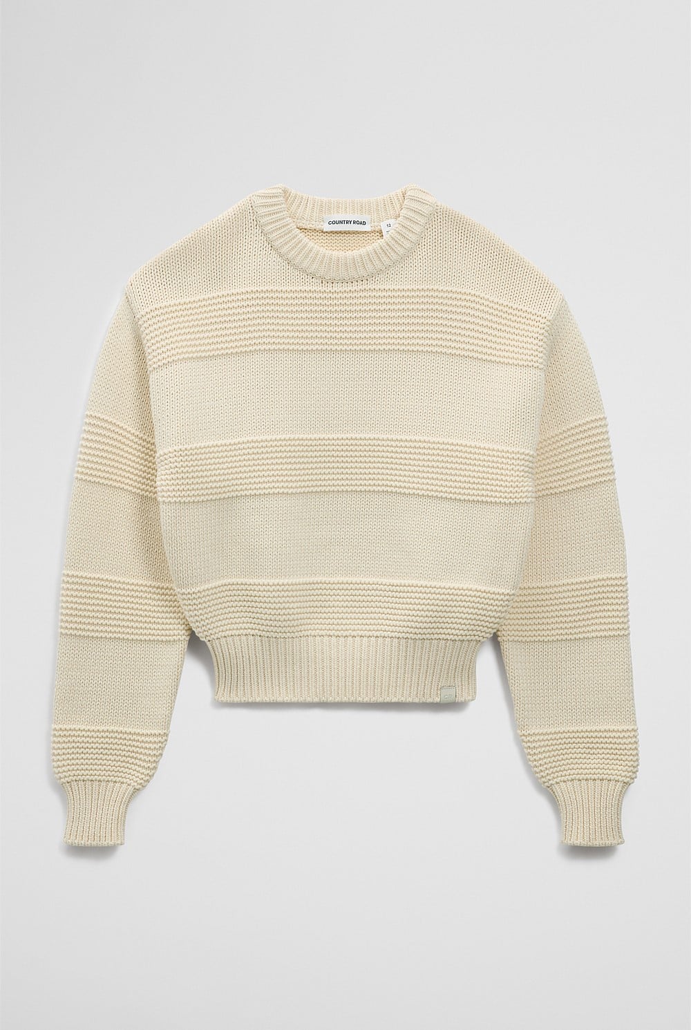 Teen Australian Cotton Blend Long Sleeve Relaxed Crop Knit
