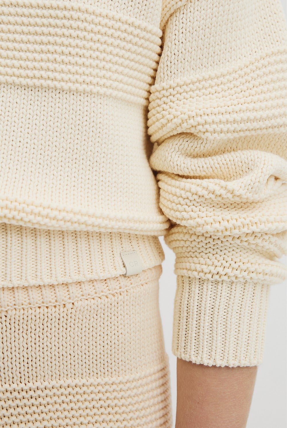Teen Australian Cotton Blend Long Sleeve Relaxed Crop Knit