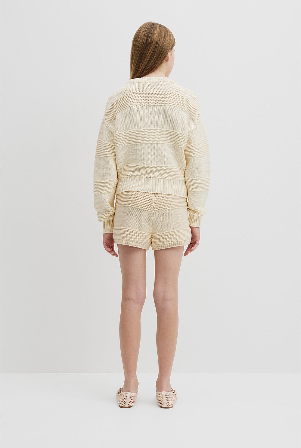 Teen Australian Cotton Blend Long Sleeve Relaxed Crop Knit