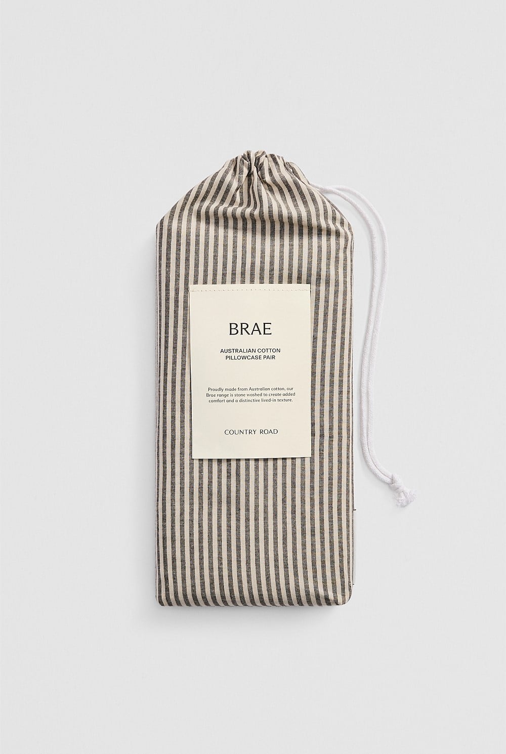 Brae Australian Cotton Stripe Standard Pillowcase Pair