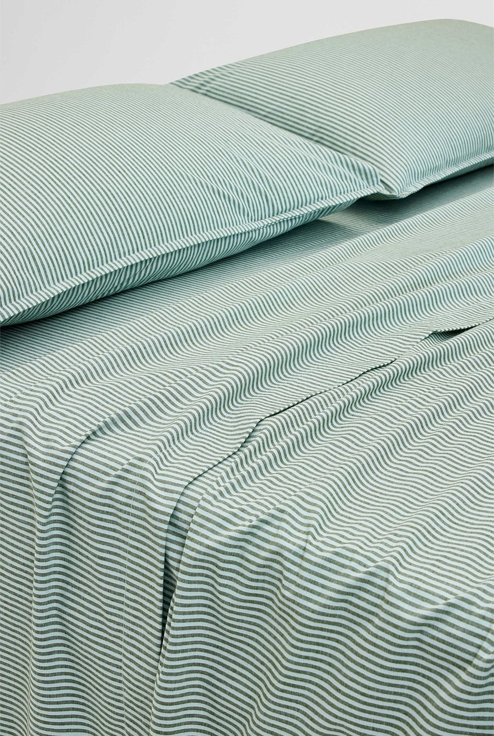 Brae Australian Cotton Stripe Queen Flat Sheet
