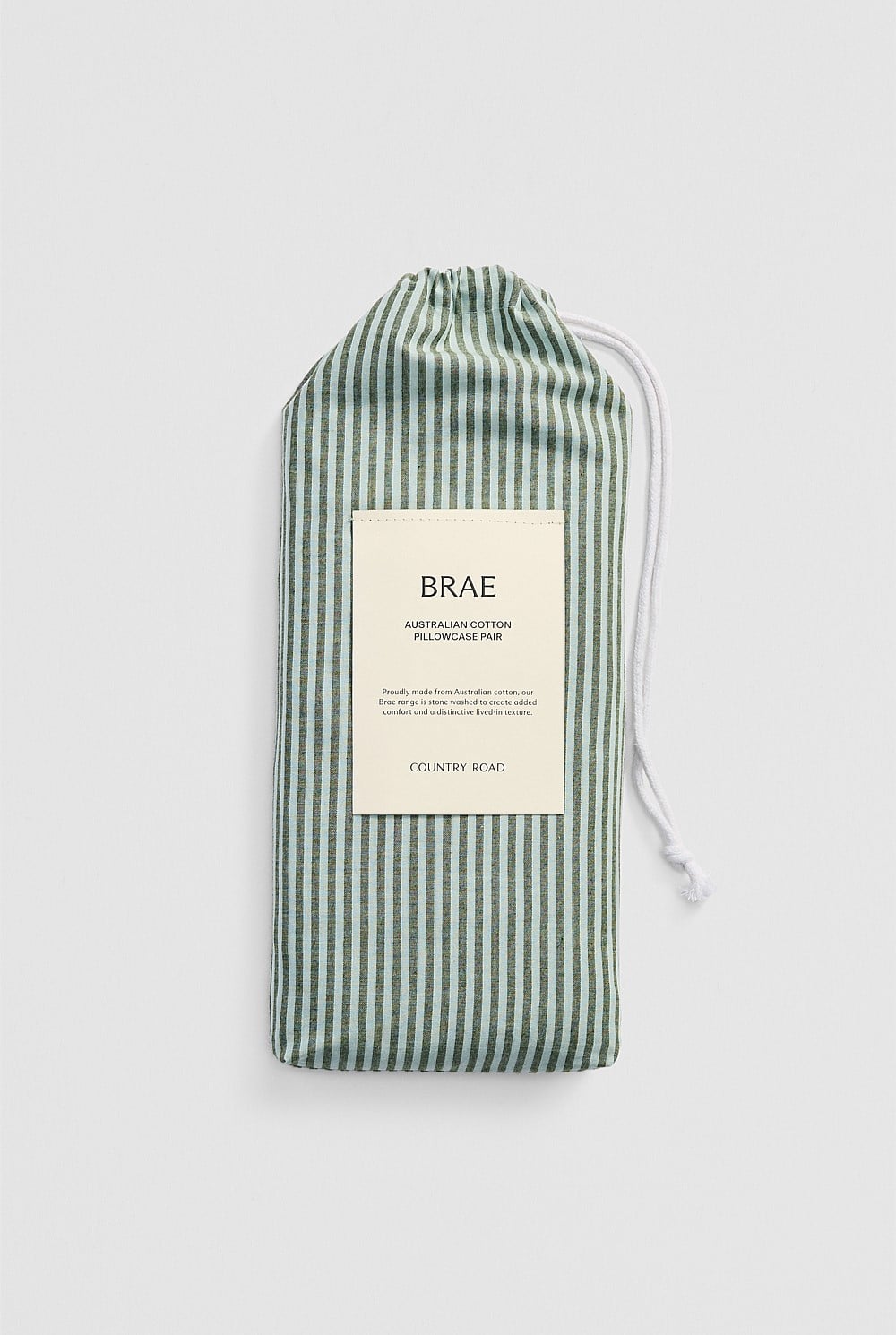 Brae Australian Cotton Stripe Standard Pillowcase Pair