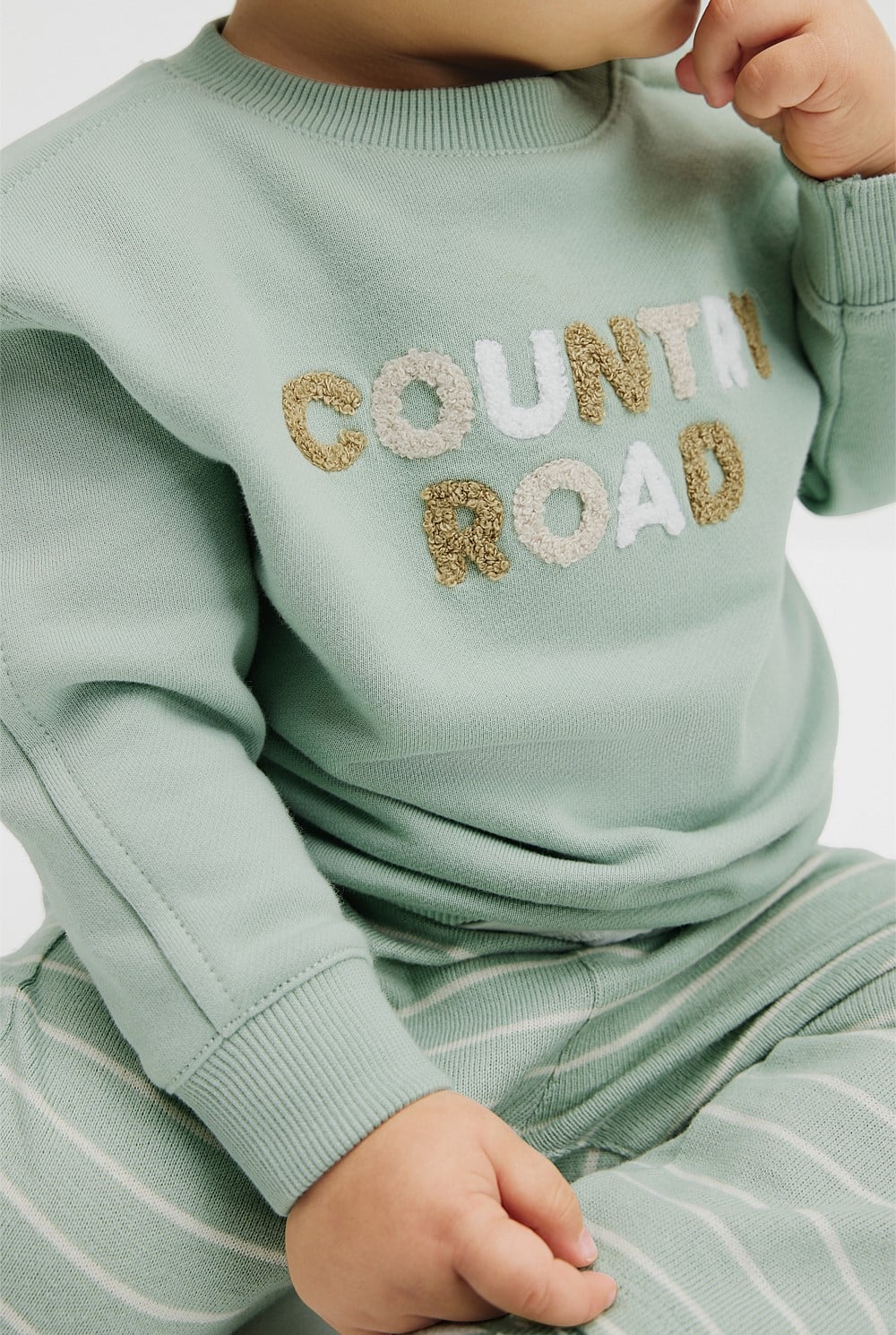 Australian Cotton Contrast Boucle Sweat
