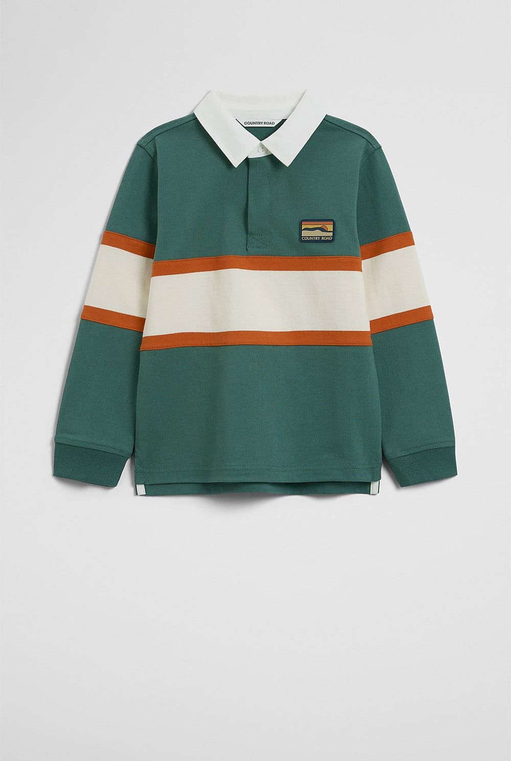 Organically Grown Cotton Panel Stripe Rugby