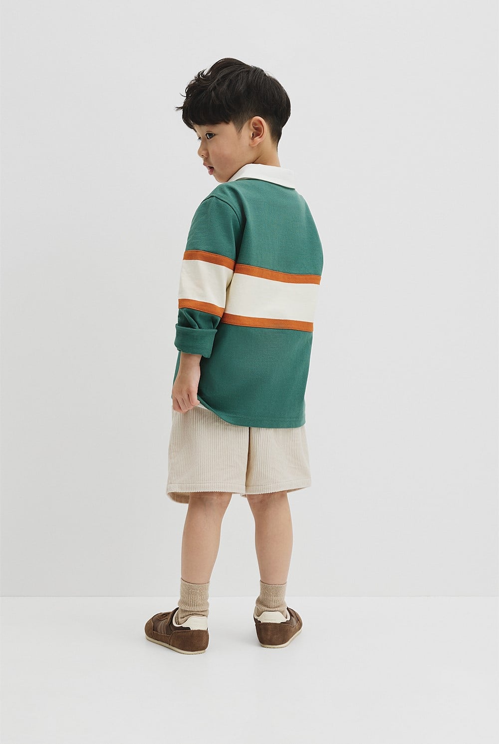 Organically Grown Cotton Panel Stripe Rugby