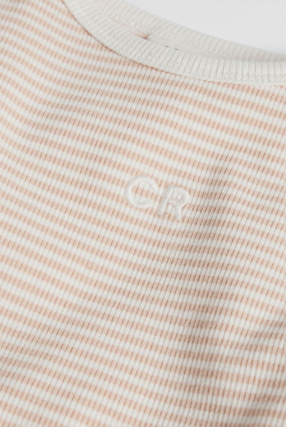 Australian Cotton Blend Short Sleeve Stripe Rib T-Shirt