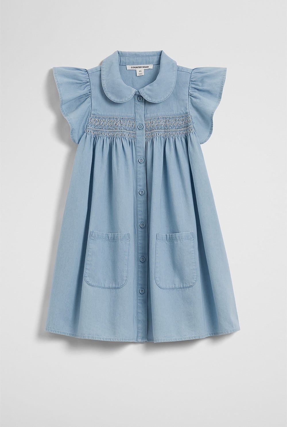 Organically Grown Cotton Short Sleeve Chambray Dress