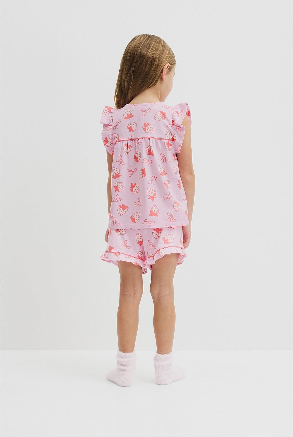 Australian Cotton Short Sleeve Frill Sleep Set
