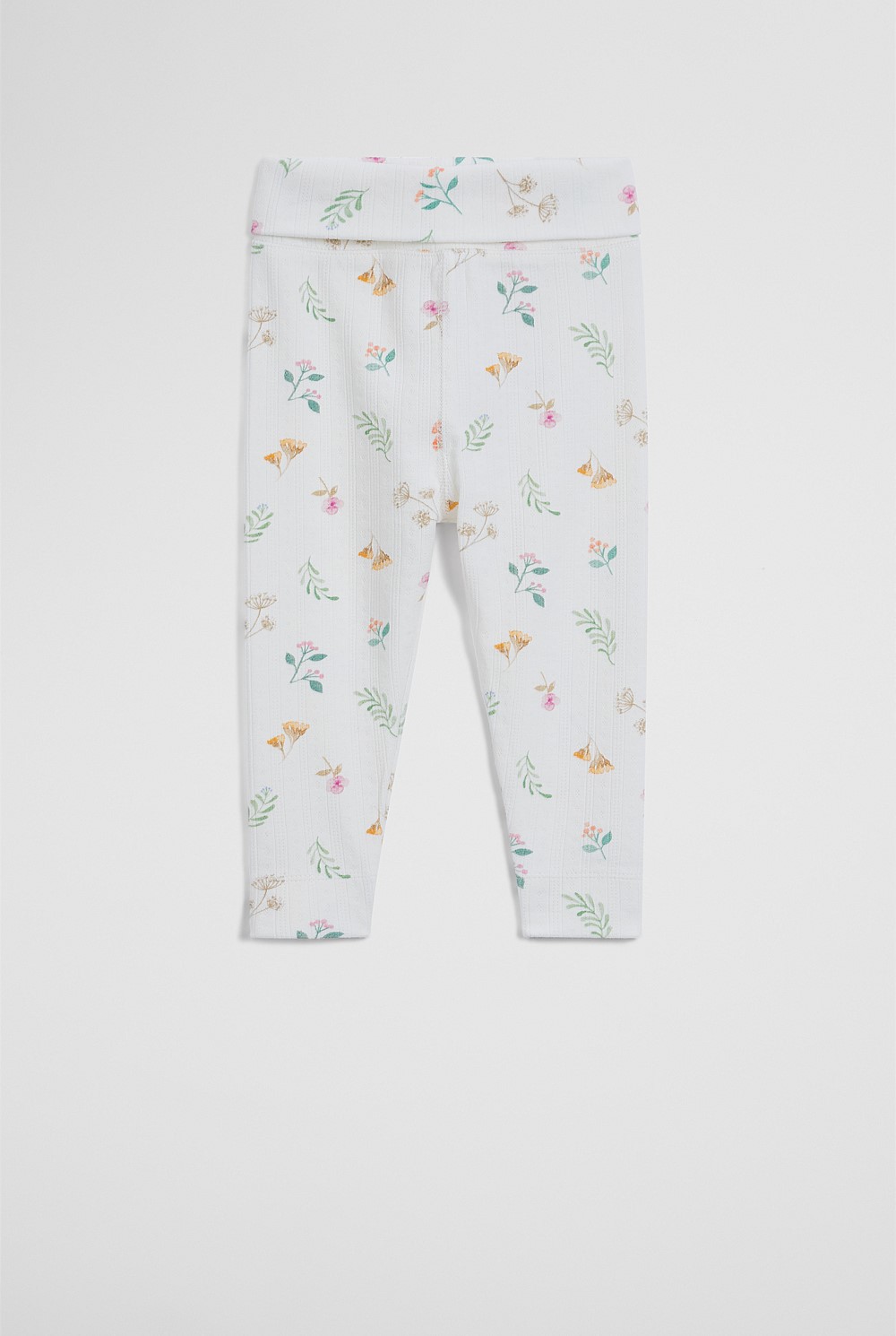 Organically Grown Cotton Blend Pointelle Pull On Pant