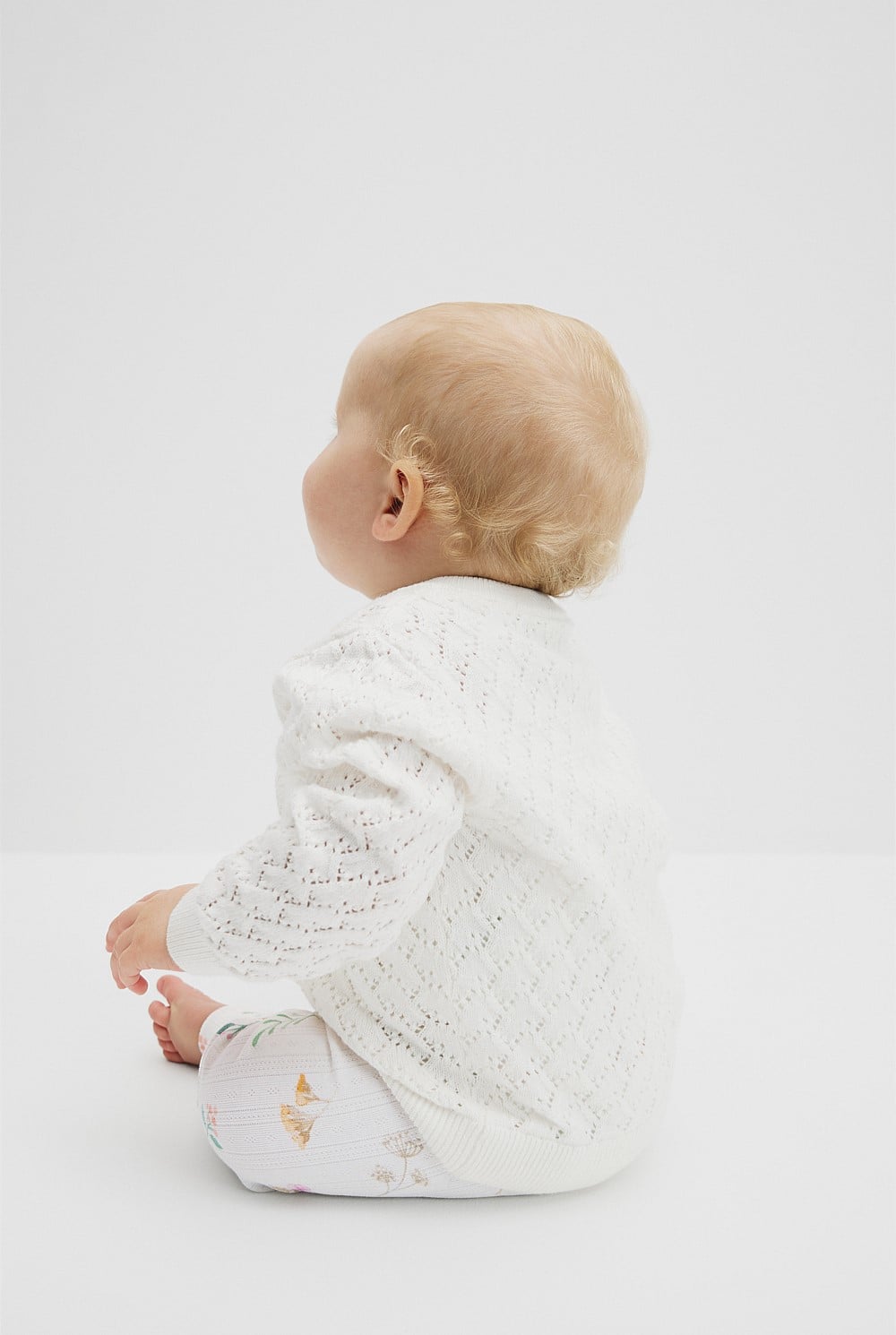 Organically Grown Cotton Blend Pointelle Pull On Pant