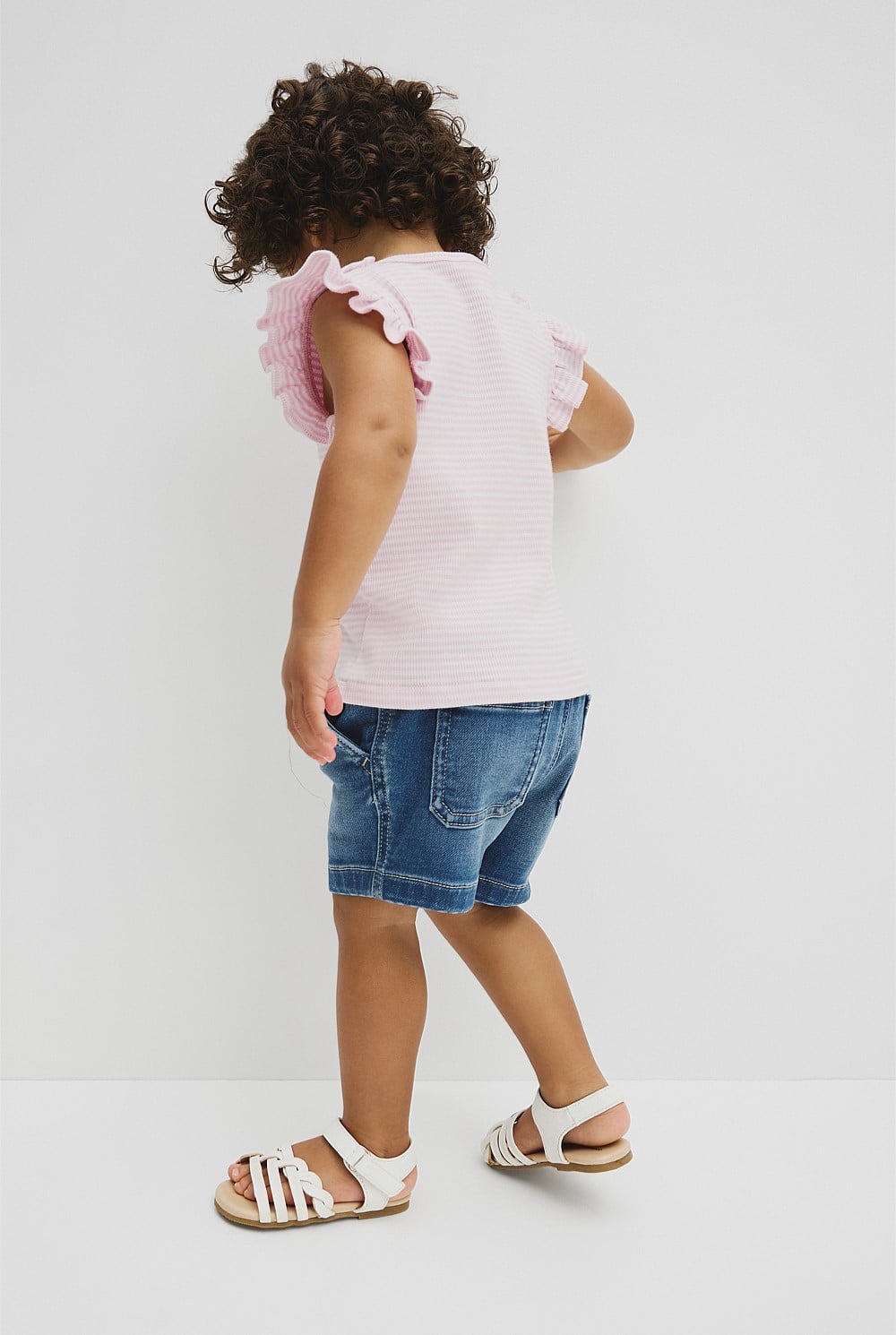 Australian Cotton Blend Short Sleeve Stripe Rib T-Shirt