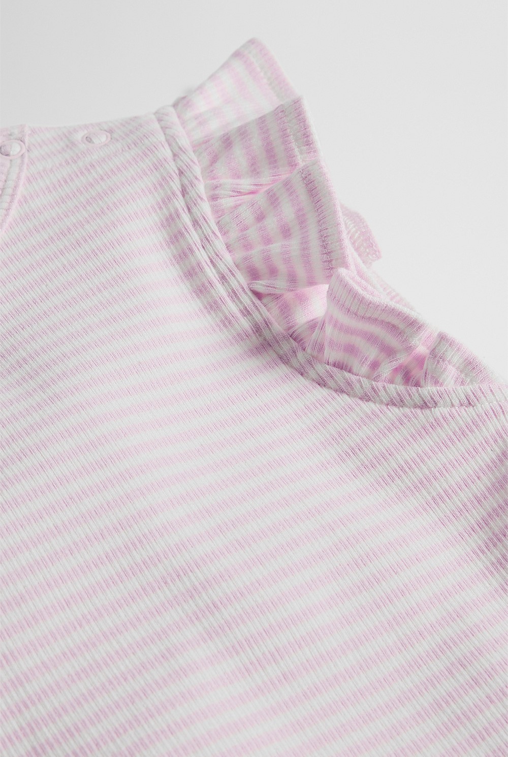 Australian Cotton Blend Short Sleeve Stripe Rib T-Shirt