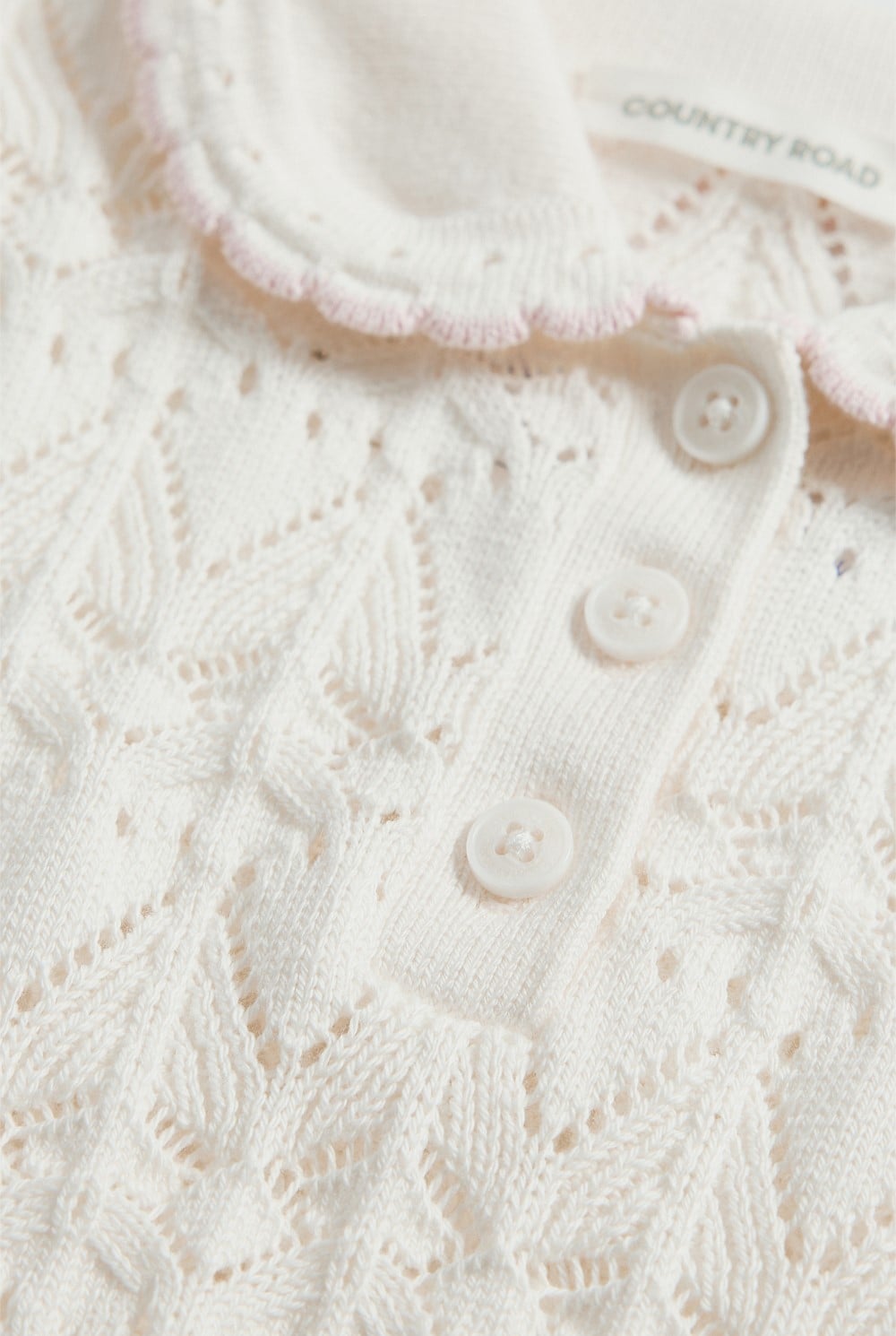 Australian Cotton Short Sleeve Collar Knit Top