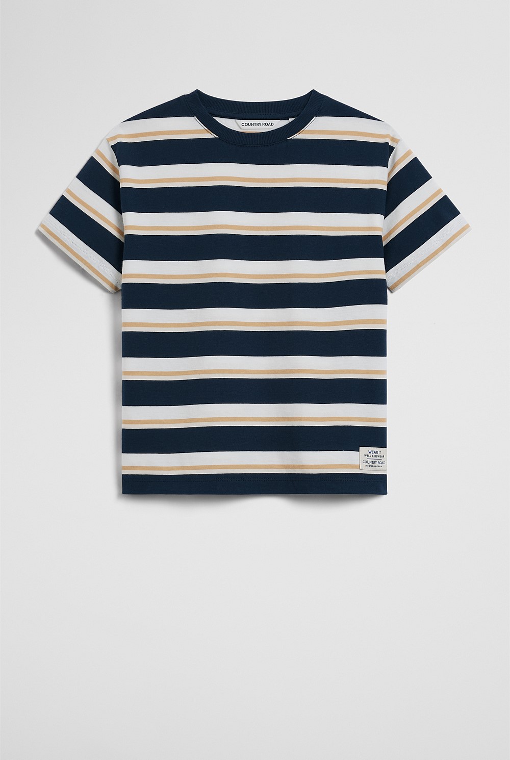 Australian Cotton Oversized Stripe Short Sleeve Tee