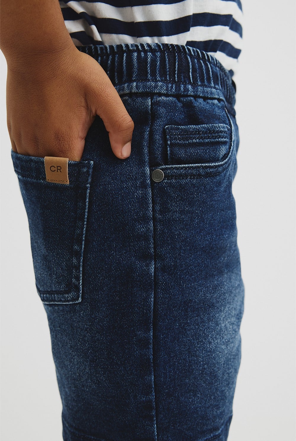 Pull On Denim Straight Pant