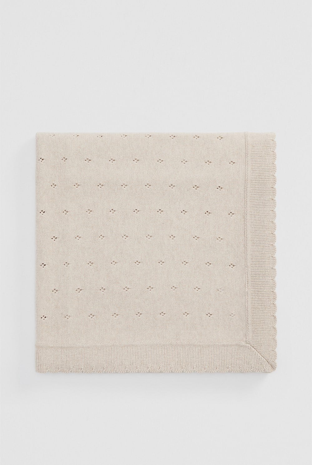 Organically Grown Cotton Blend Knit Detail Blanket