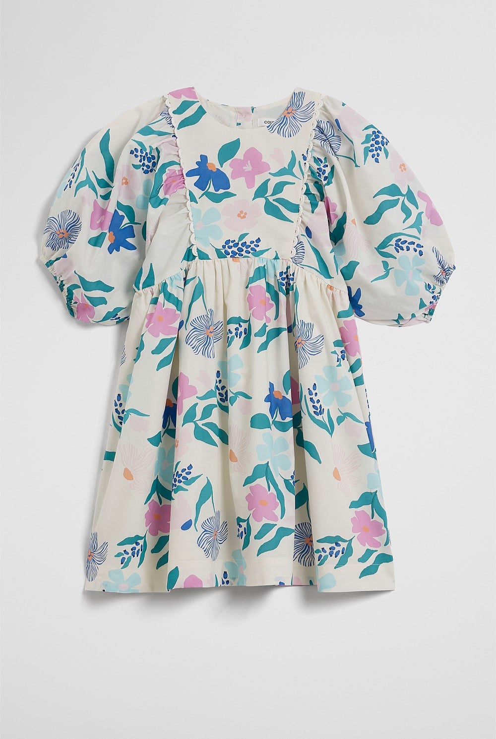 Short Puff Sleeve Print Dress