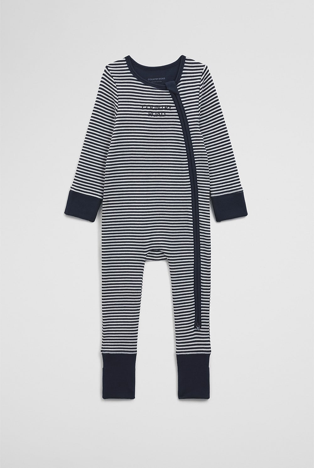 Organically Grown Cotton Stripe Rib Jumpsuit