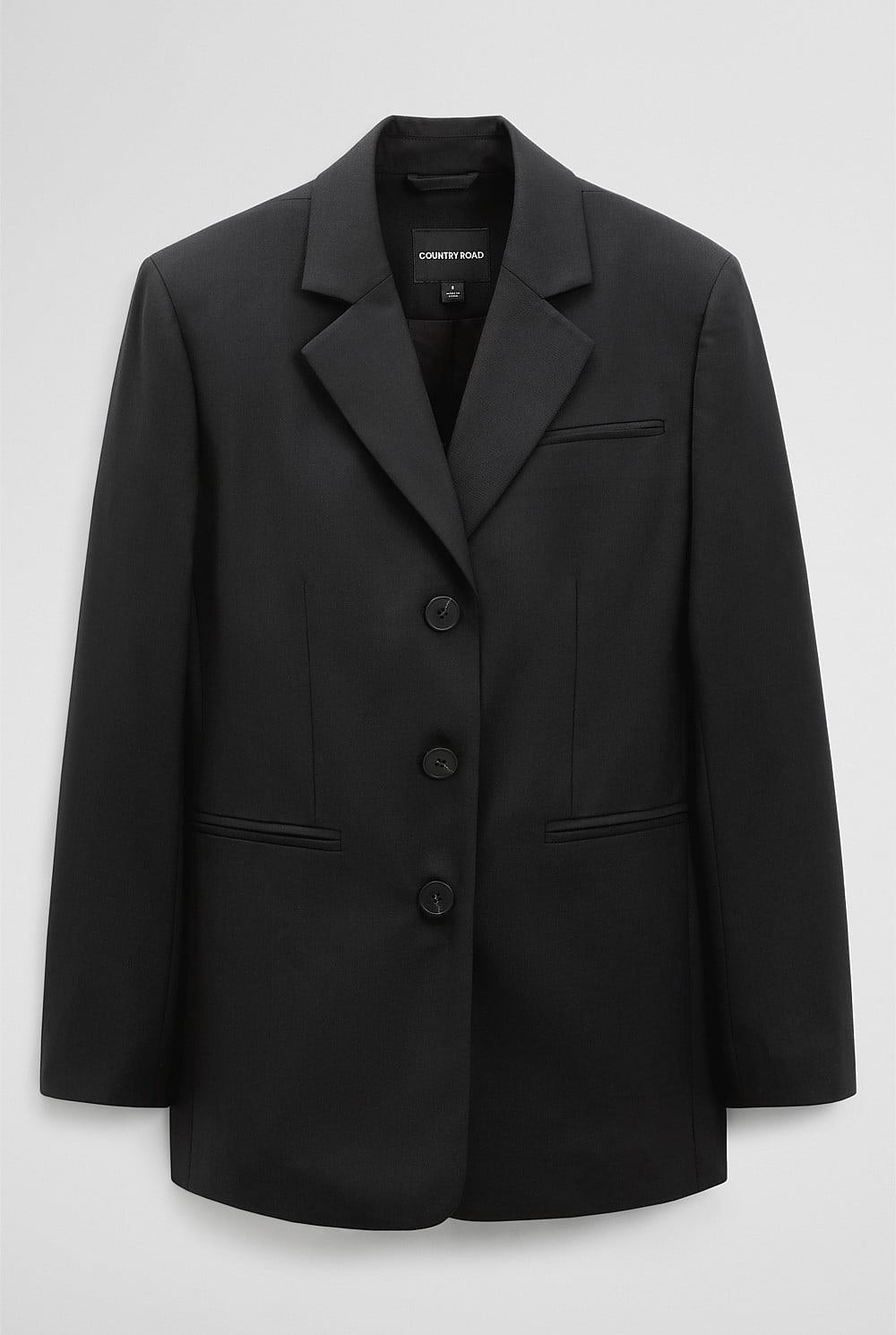 Wool Blend Tailored Blazer