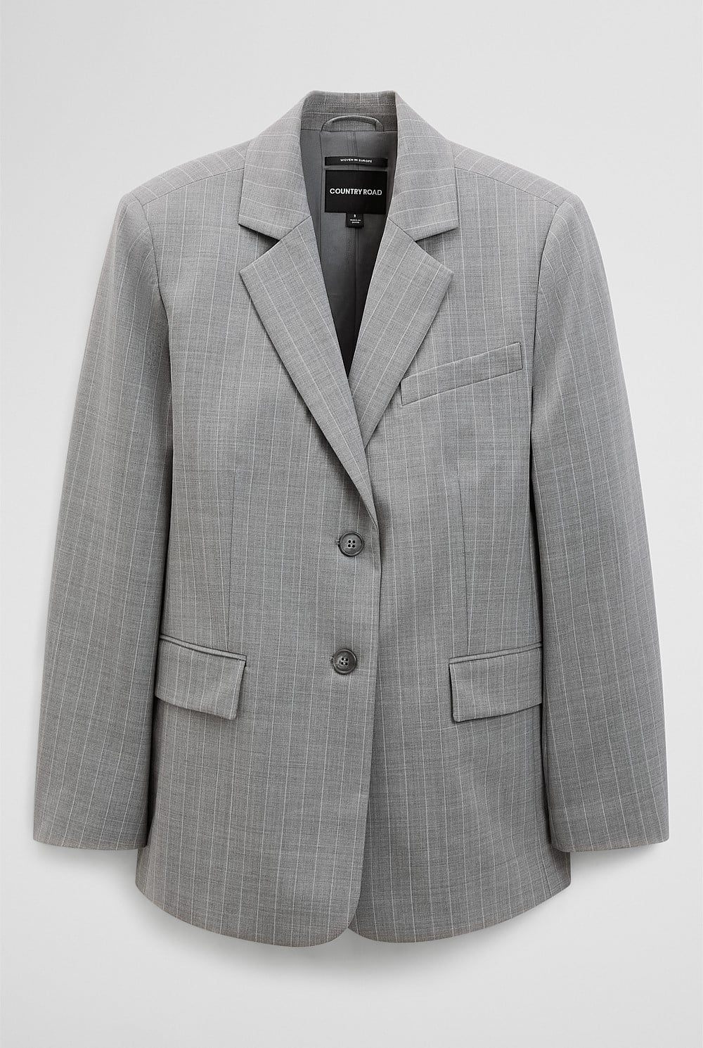 Wool Blend Pinstripe Classic Blazer