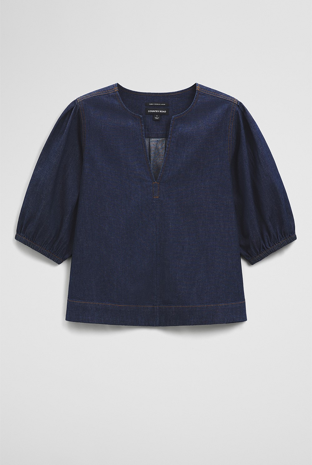 Short Sleeve Denim Blouse