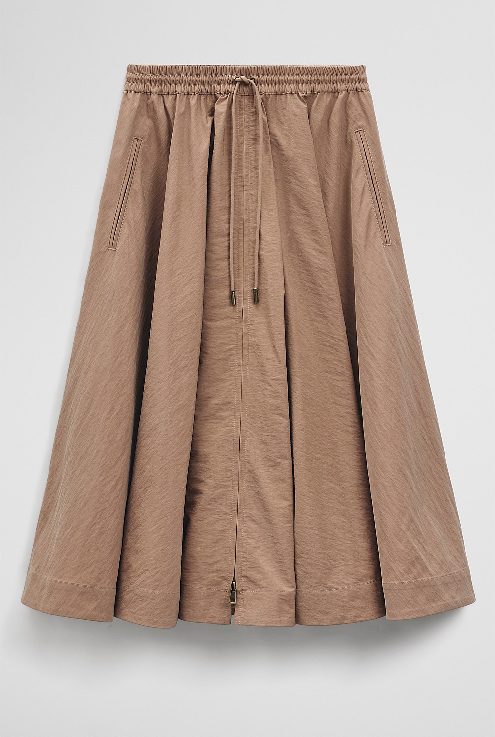 Parachute Midi Zip Skirt