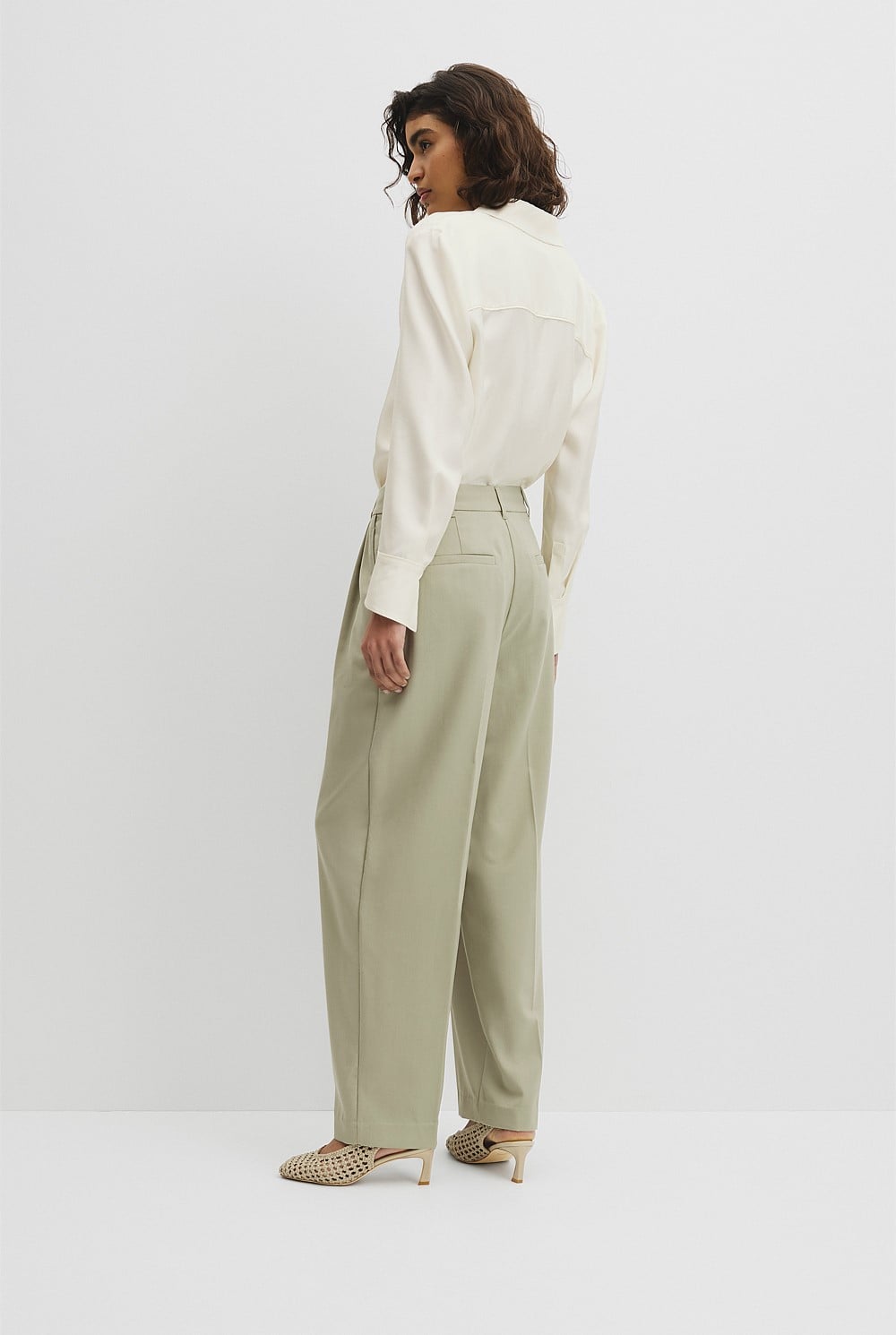 Wool Blend Tailored Pant