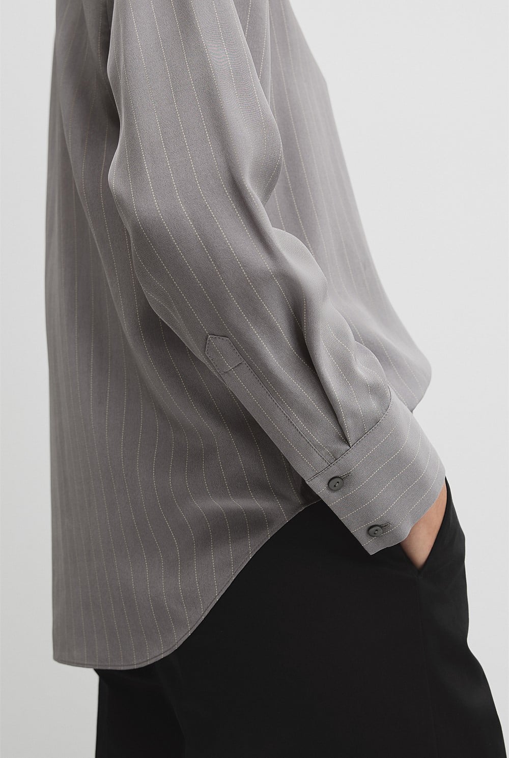 Pinstripe Silk Shirt