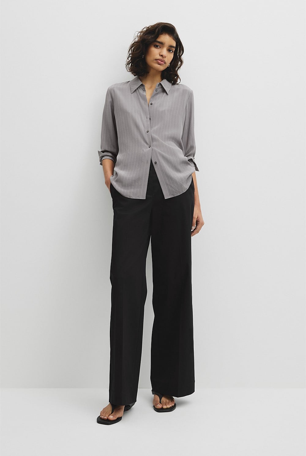 Pinstripe Silk Shirt