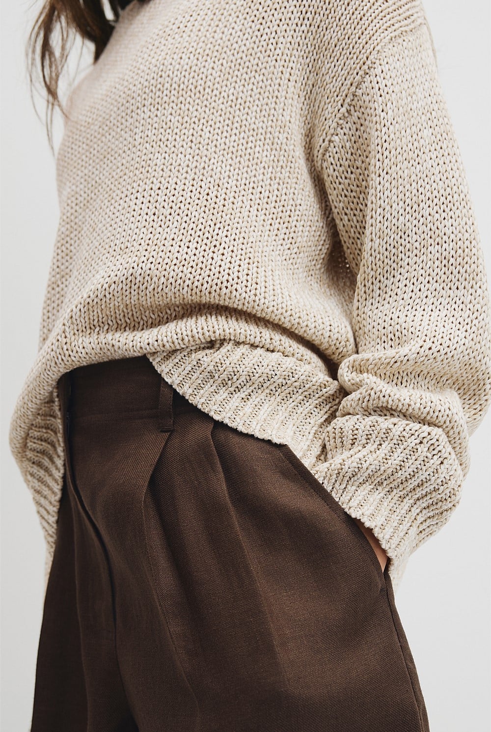 Organically Grown Cotton Tape Yarn Sweater