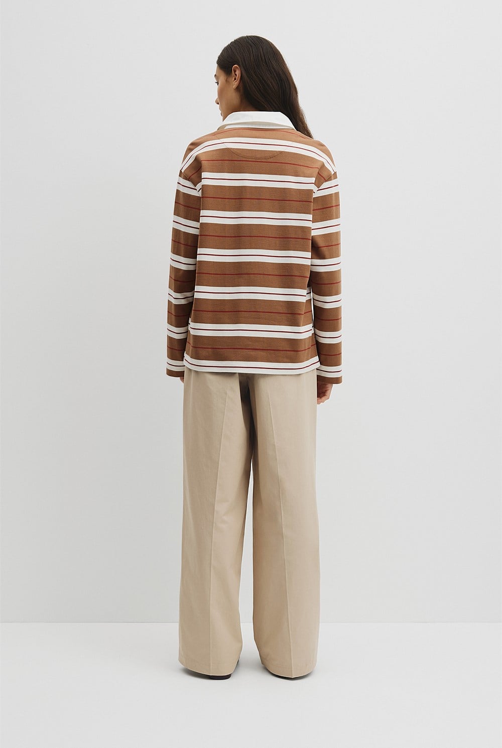 Australian Cotton Stripe Rugby Polo Sweat