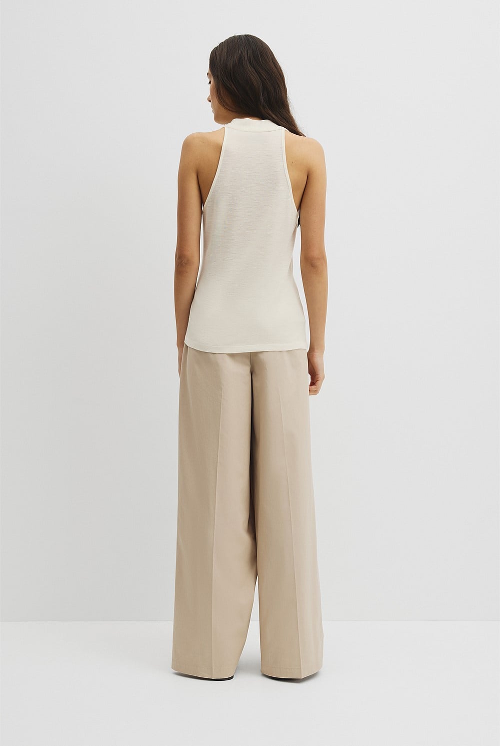 Wool V-Neck Drape Tank