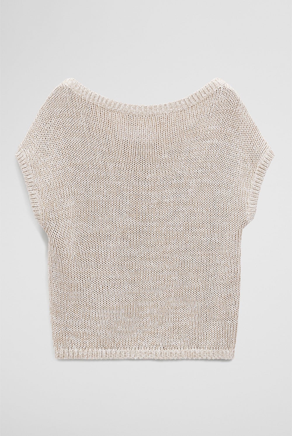 Organically Grown Cotton Asymmetric Tape Knit T-Shirt